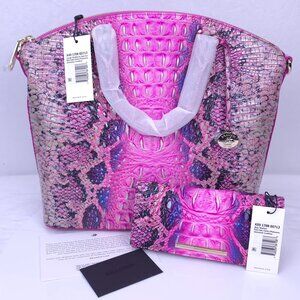 Brahmin Duxbury Satchel & Ady Wallet - Pink Cobra Ombre Melbourne